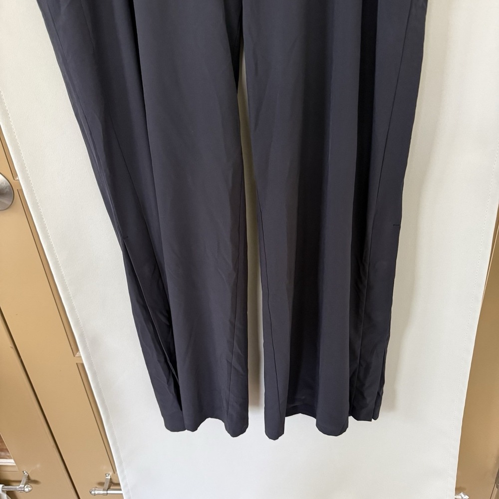 Athleta Womens 16 Black Gramercy Park Trouser Wide Leg Pants Ankle Snaps Bottoms - Picture 4 of 10